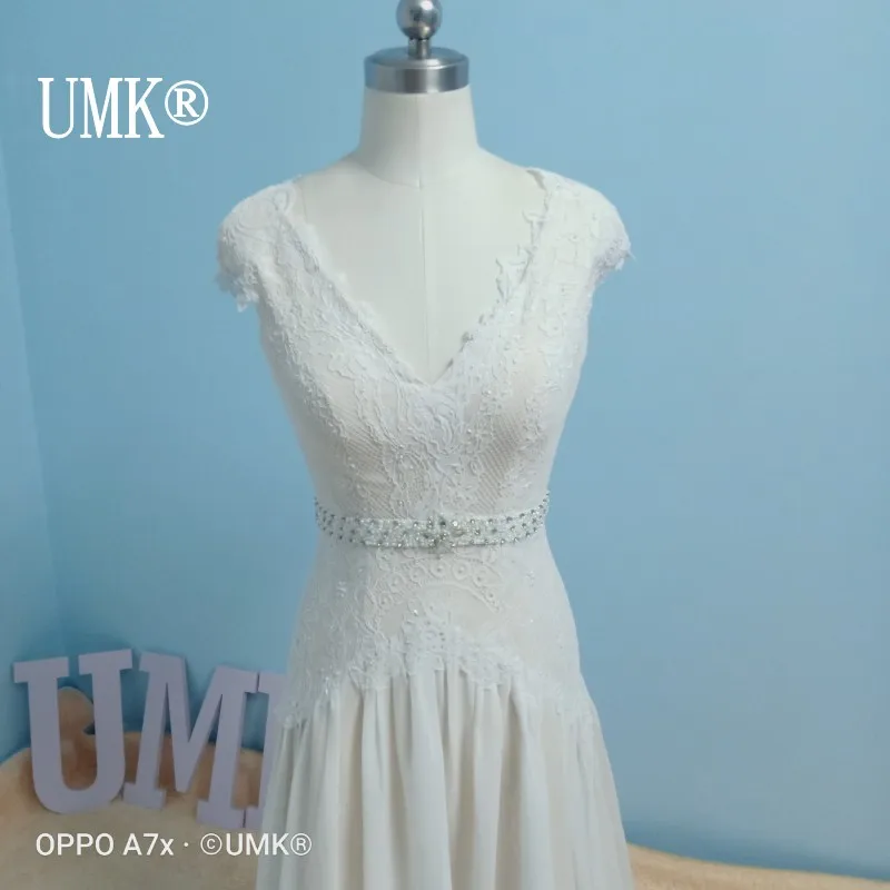 УМК в стиле бохо кружевное шифоновое Пляжное свадебное платье сексуальное с