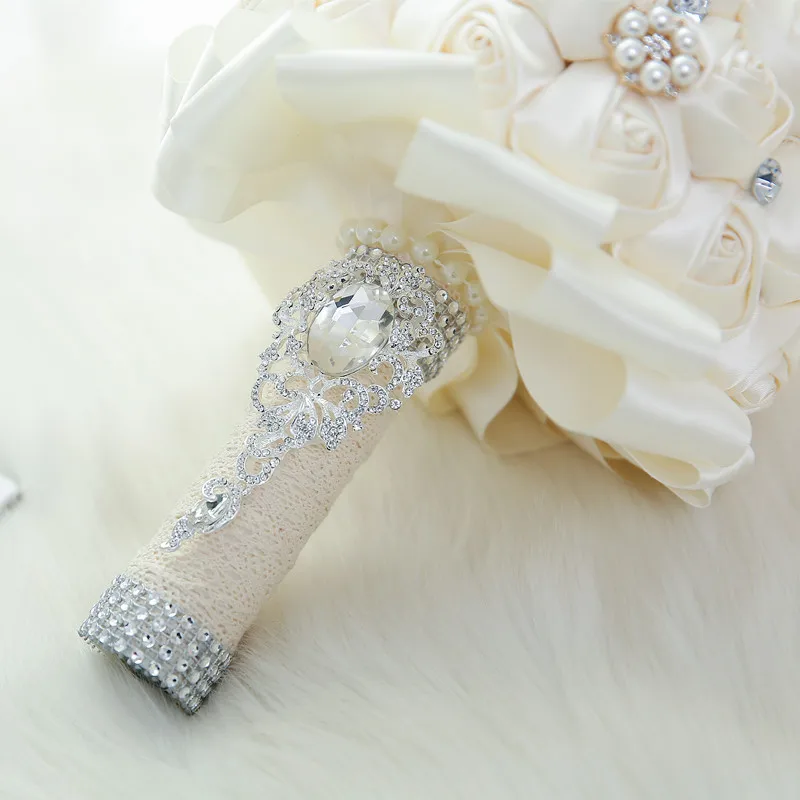 Букет цвета слоновой кости кремовая брошь букет Свадебный букет de mariage полиэстер Свадебный букет s жемчужные цветы buque de noiva