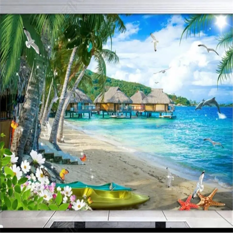 3D фотообои на заказ Настенные обои для комнаты дивана телевизора гостиной