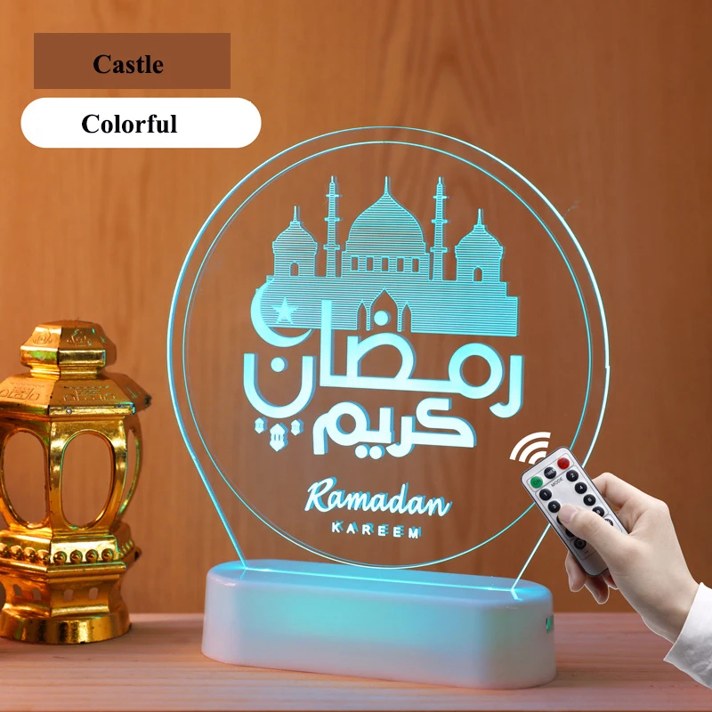 

Круглый Рамадан красочные лунные светильники помощь ИД Мубарак Декор ислам Рамадан ИД подарки ислам ИК мусульманская Лунная лампа Ид аль-А...