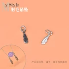 10PCSJewelry DIY аксессуары тайский серебряный кулон в виде пера S925 стерлингового серебра Ретро ожерелье браслет кулон бусины DIY ювелирных изделий