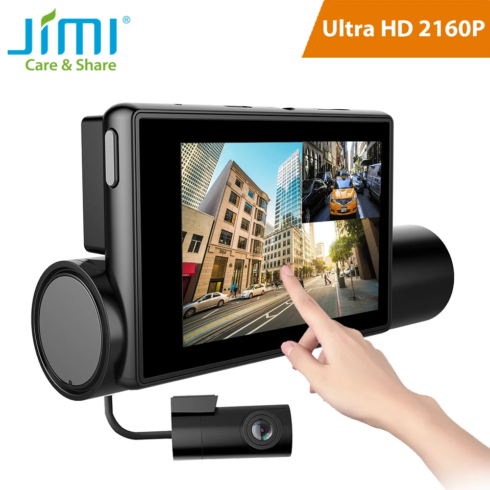 JIMI WiFi 4K фронтальная и задняя двойная камера JC02 2160P GPS видео регистратор