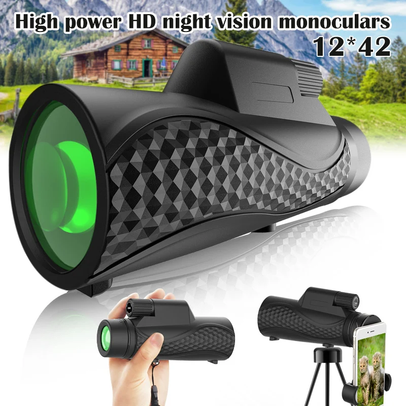 

Newly Waterproof 12x42 Night Vision Telescope Super Telephoto Zooms Monocular Telescope TE889