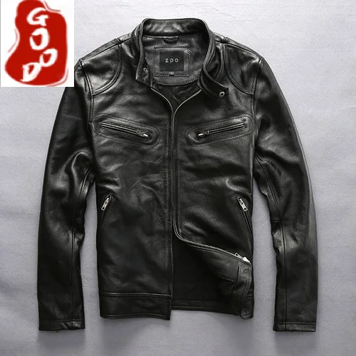 

Plus Size 7XL Natural Genuine Leather Jacket Men Motorcycle Streetwear 100% Real Cow Leather Coat Male Winter Coats Cloth