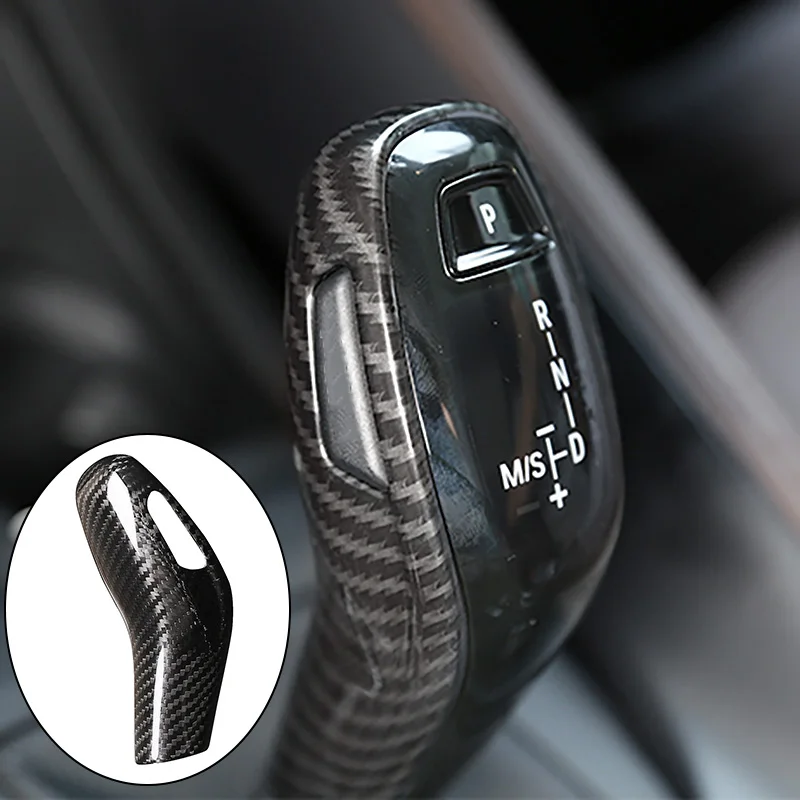 

For-BMW X1 F48 2020 Carbon Fiber Interior Gear Shift Knob Cover Trim Handle Sleeve Buttons Cover Sticker