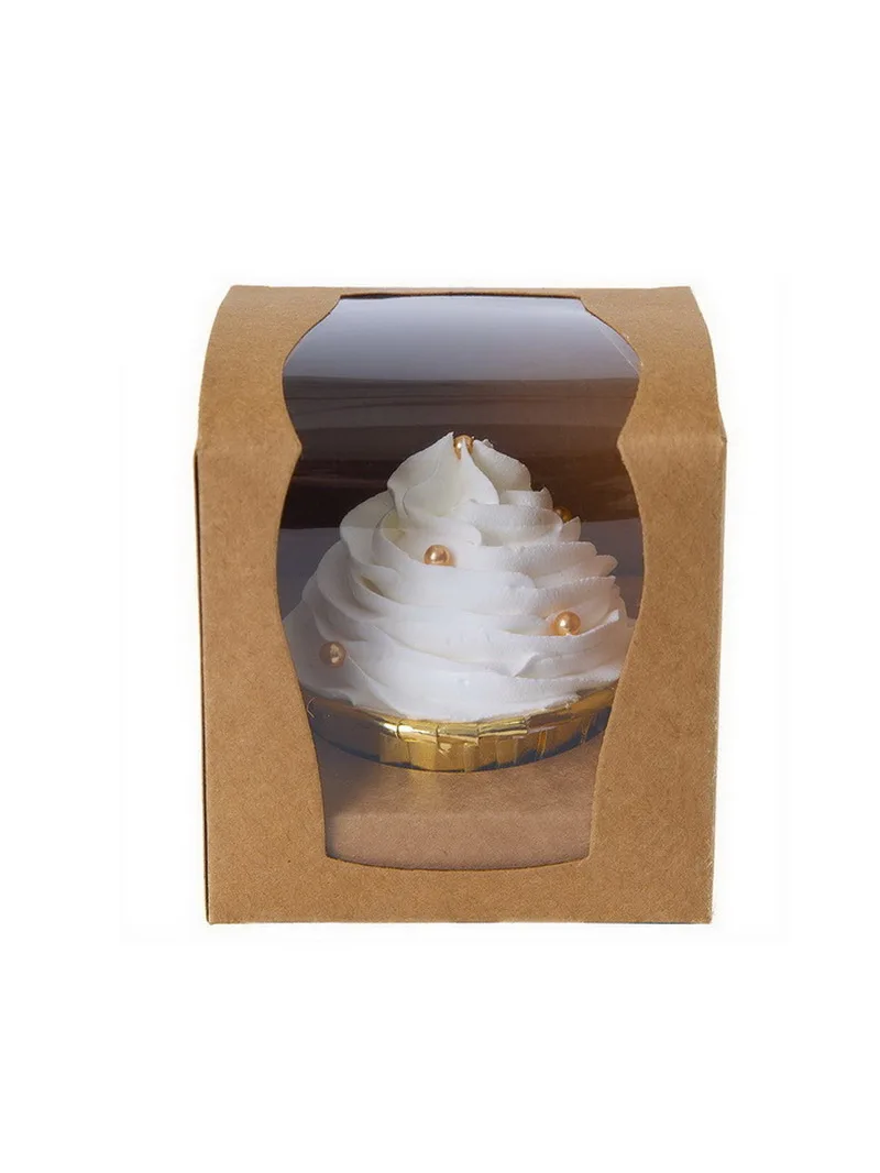 Переносная коробка для пирожных с окном 9*9 см торта на день рождения прозрачная