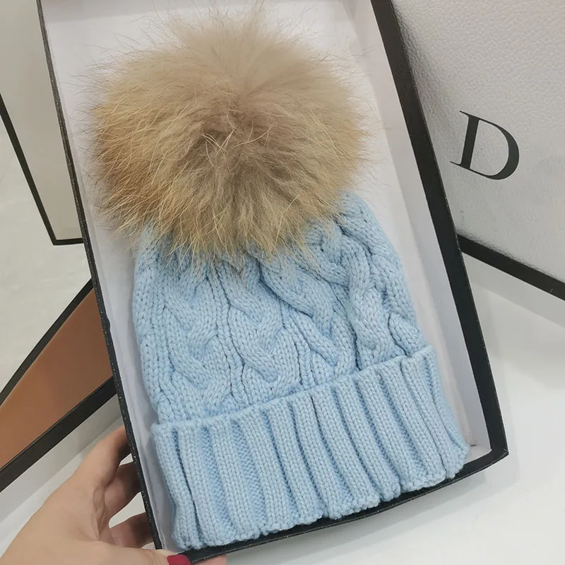 HT494 женская шапка зимняя двухслойная акриловая теплая вязаная с бархатным