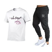 2021 new summer mens t shirt set 2 piece mens sportswear suit basketball sports fitness printed short sleeve mens sui
