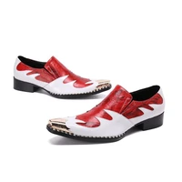 british patent leather mens shoes casual cowhide shoes business pointed red brogue wedding shoes