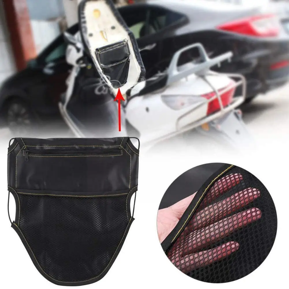 

PU Leather Motorcycle Scooter Under Seat Storage Pouch Motorcycle Color Seat Bag Organizer Bag Black Accessories W6Z9