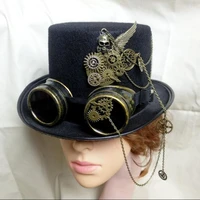 metal gear hat steampunk cap fredoras medieval men women vintage lincoln hat magic