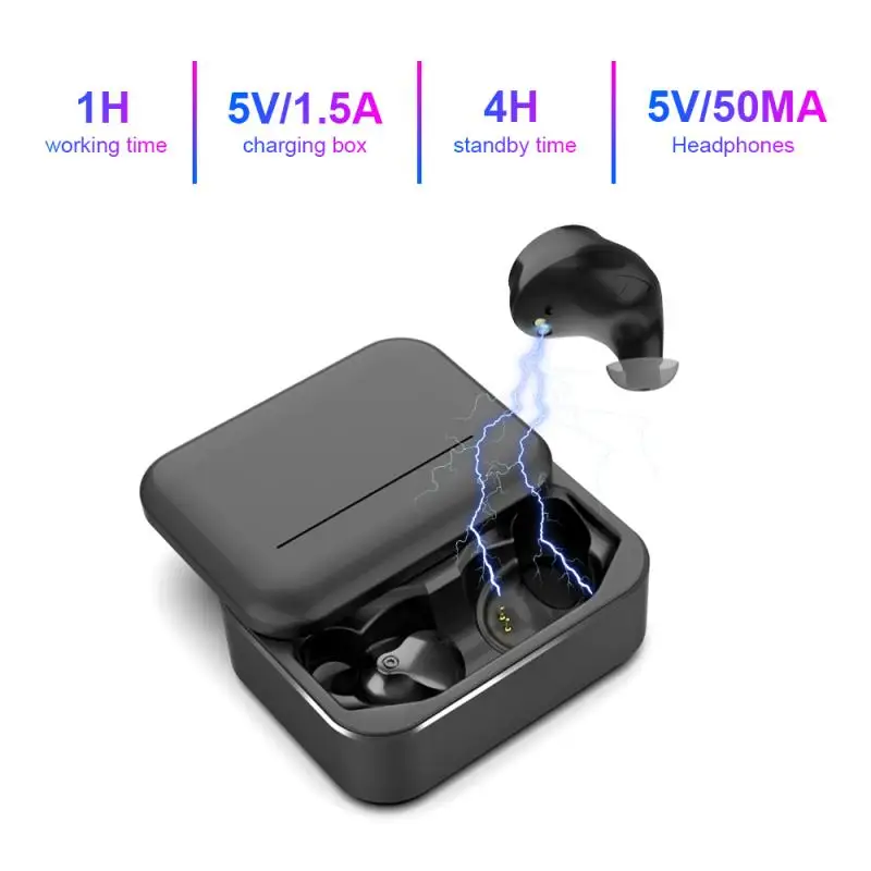 

V10-TWS Bluetooth 5.0 Wireless Headset With Mic Charging Box Earpiece Stereo Sports Portable Fashionable Headphone Accessories
