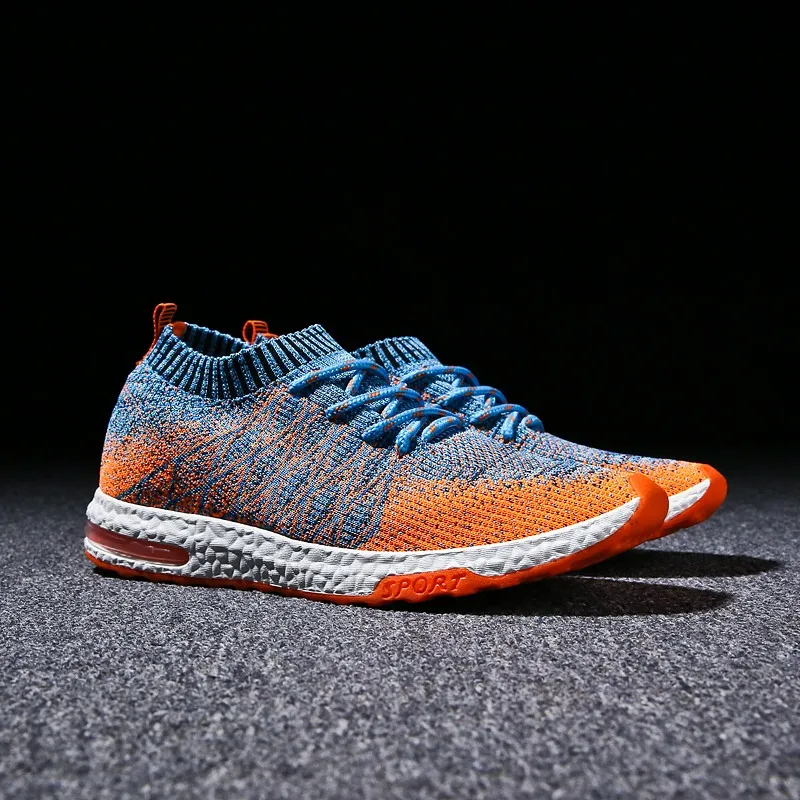 Breathable Mesh Men Sport Shoes Wearable Anti-Slippery Running Light Comfortable Elastic Outdoor Trainers Sneakers Cheap | Спорт и