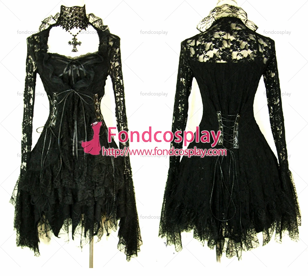 

fondcosplay tripp Fashion Hiphop Gothic Lolita Punk Fashion Outfit Dress black lace Costume Tailor-made[CK992]