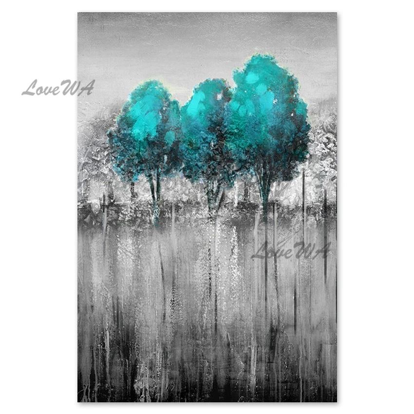 

Abstract Scenery Green Trees Picture 100% Hand-painted Abstract Oil Painting Wall Hangings Canvas Art No Frame Decorative Art