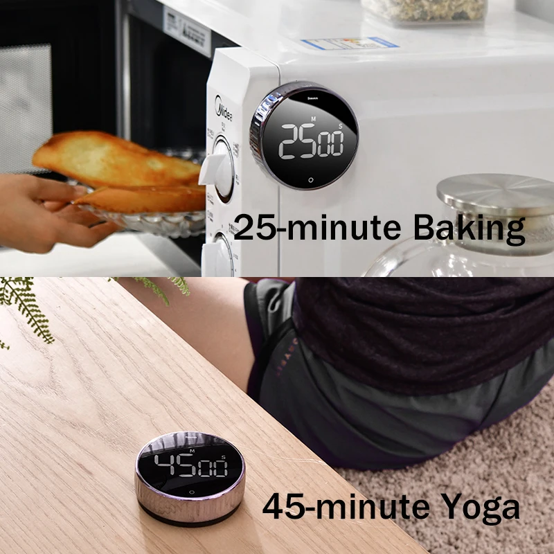 

Multifunctional kitchen home cooking chef supplies portable rotating timer student learning reminder alarm clock
