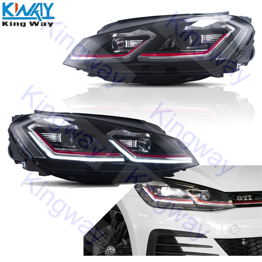 Бесплатная доставка фары для проектора King-Way со светодиодный светкой 2015-2017 MK7