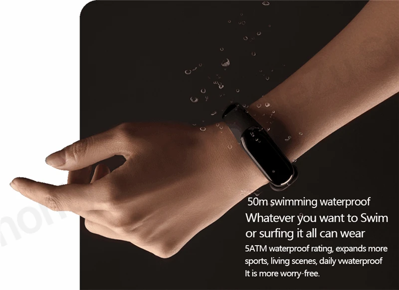 Origina Xiaomi mi Band 3 Смарт-Браслет фитнес-браслет mi Band 3 сенсорный экран частота сердечных сокращений смарт-браслет для Android IOS