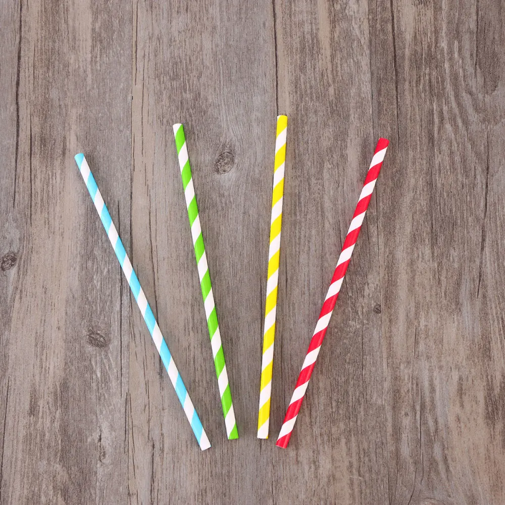 

100pcs Multicolor Eco-friendly Paper Straw Assorted Rainbow Colors Drinking Straw for Wedding Birthday Party (Red & Yellow & Blu