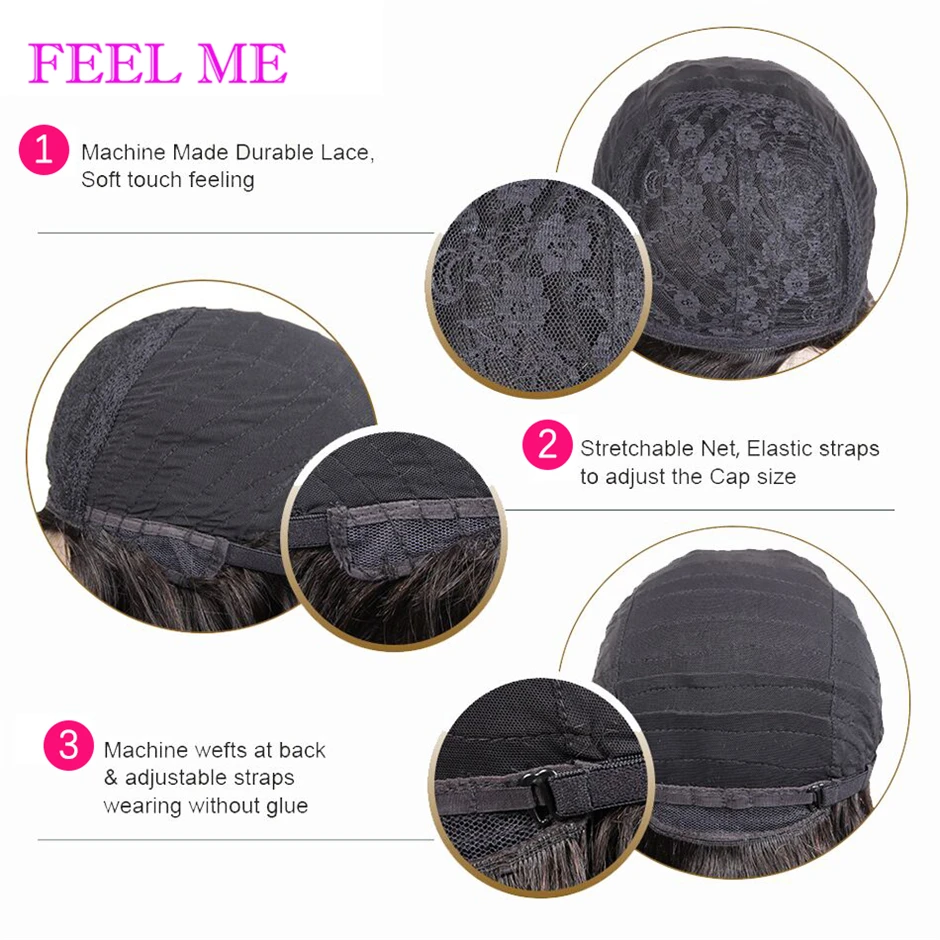 Парики из натуральных волос на кружеве FEEL ME 13х4 короткий парик с Бобом волна воды