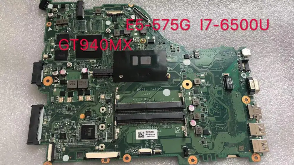 Новая материнская плата для Acer Aspire E5-575G I7-6500U Материнская плата ноутбука Com cpu GPU REV: DAZAAMB16E0 teste OK