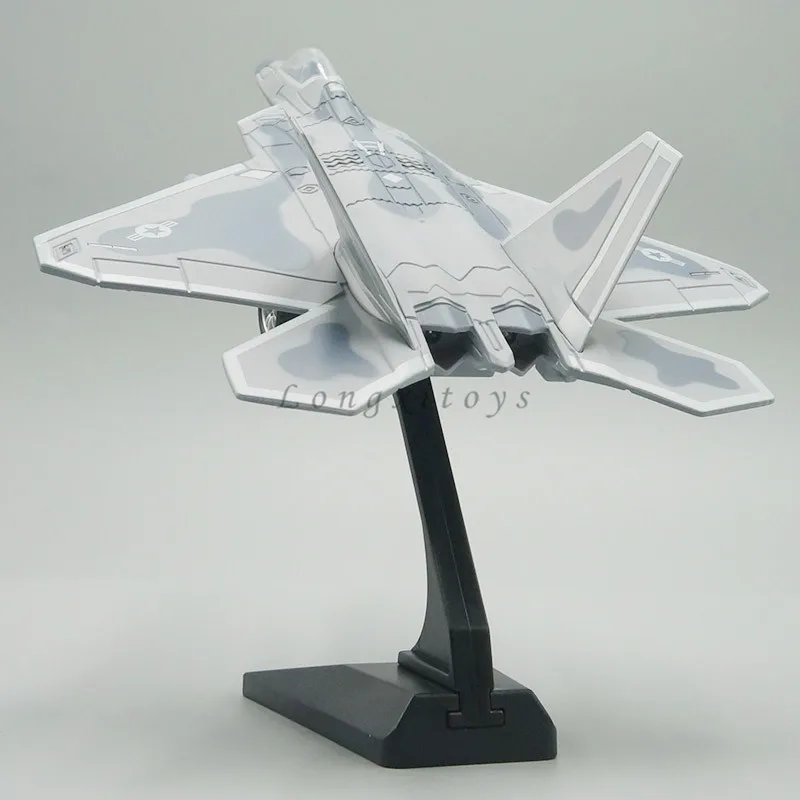 Модель литая самолета модель US F-22 Raptor Jet Fighter игрушка со звуком и светильник 1:87 |