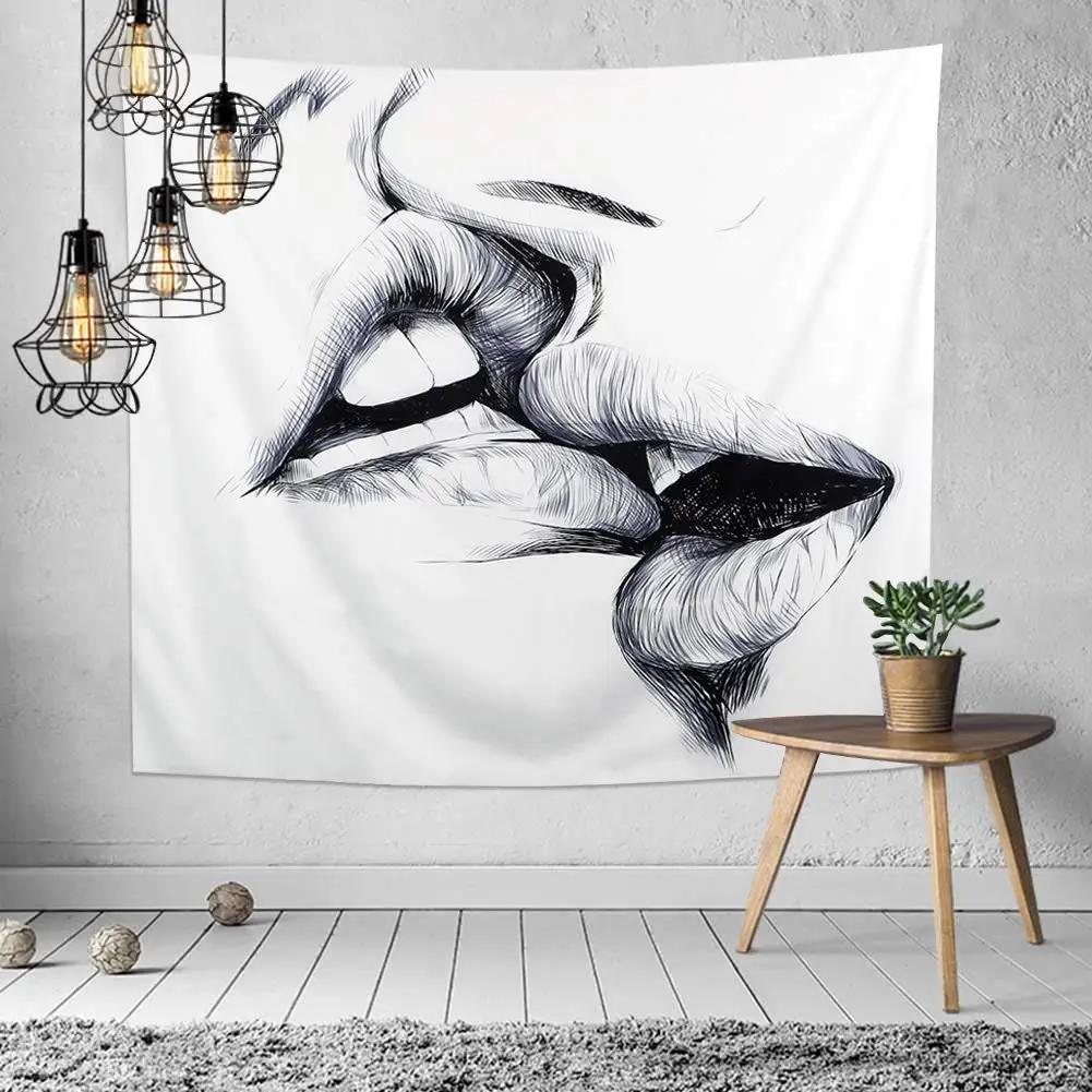 Настенный Гобелен для влюбленных поцелуи абстрактная картина эскиз