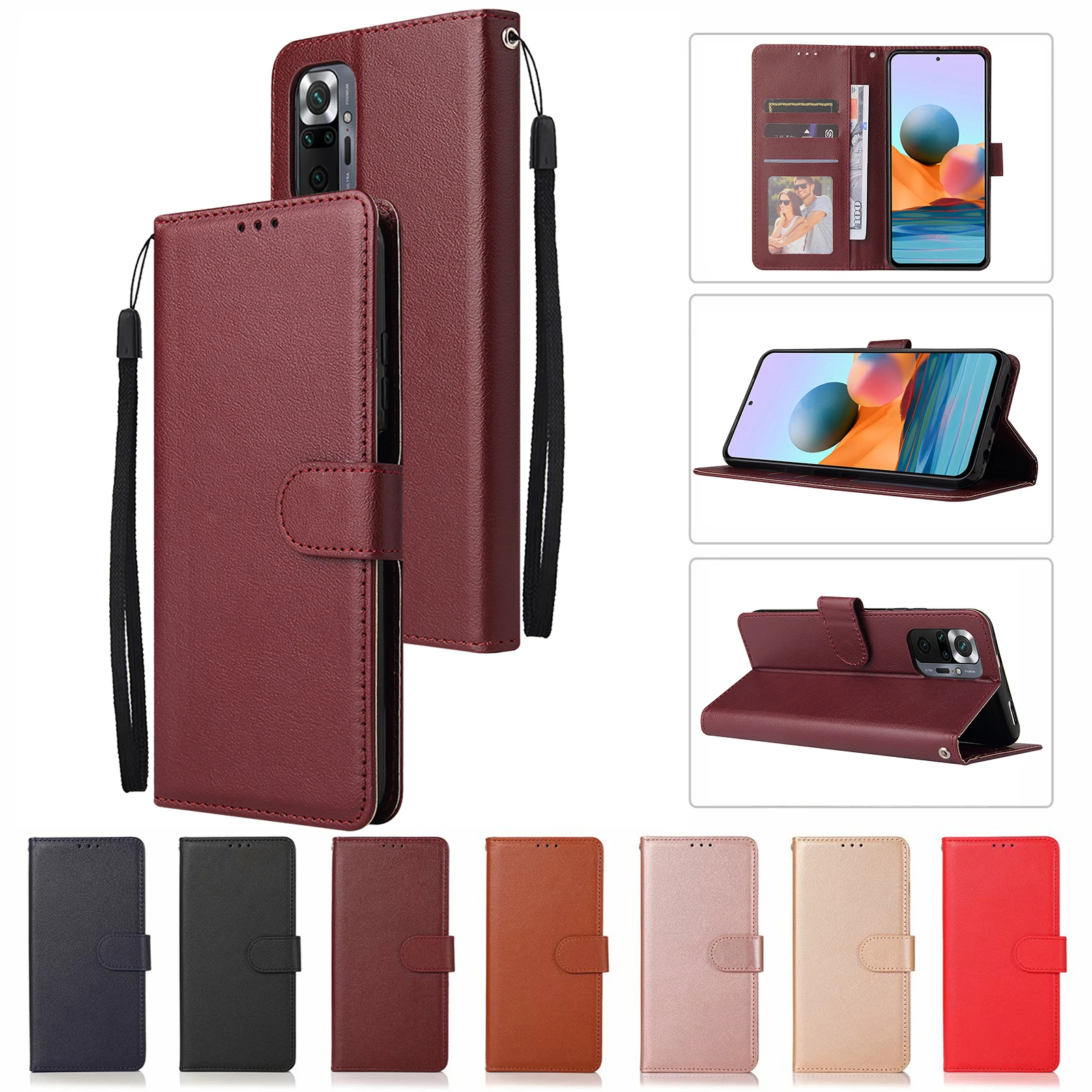 

Чехол-книжка из ПУ кожи для Xiaomi Redmi Note 10 9 Pro 9A 9S 8T 8 7 6 5 4X Pro MAX 8 7A 6A 5A 4X 5 Plus F1 M3 X3