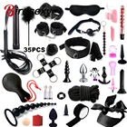 Секс игровой хлыст кляп зажимы для сосков Секс-игрушки для пар экзотические аксессуары сексуальные кожаные БДСМ наборы плюшевые Секс Связывание набор наручники