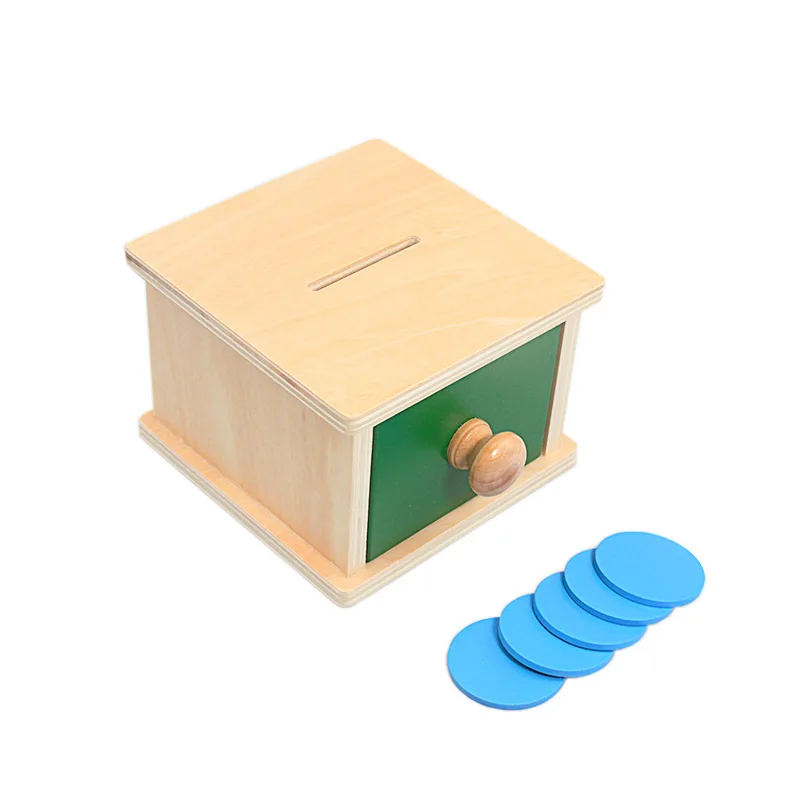 montessori materials match box ball box coin box piggy bank set toys for toddler solid wood infant basic life skill toy 8 24 mon free global shipping