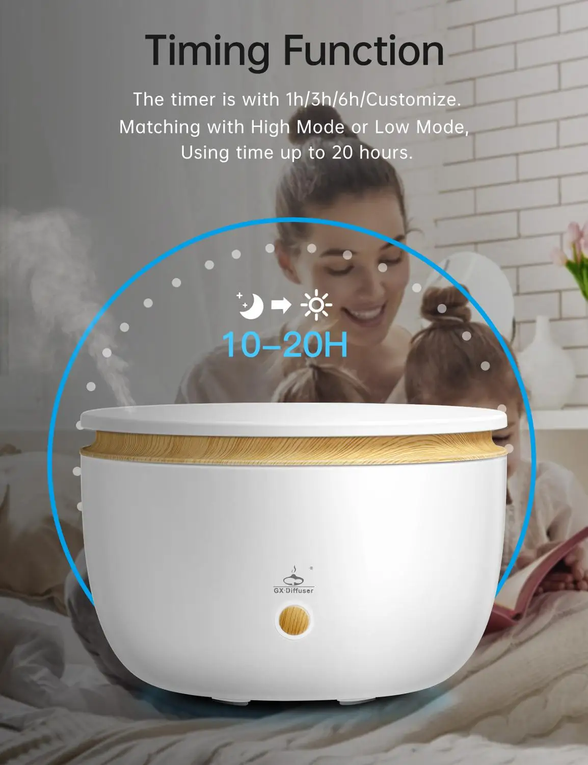 GX. Диффузор 500 мл ультразвуковой увлажнитель воздуха 7 цветов светодиодный ная