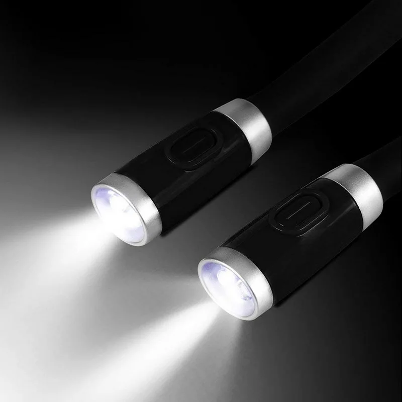 Гибкий Регулируемый шейный фонарик на шею лампа для чтения книг портативный EDC