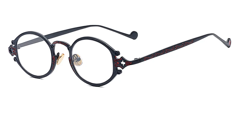 black with clear Peekaboo, мужские Овальные Солнцезащитные очки, мужские,, в стиле панк, красные, женские солнцезащитные очки, Ретро стиль, Круглые, золотая, черная, металлическая оправа, высокое качество, UV400 - Цвет линз: black with clear