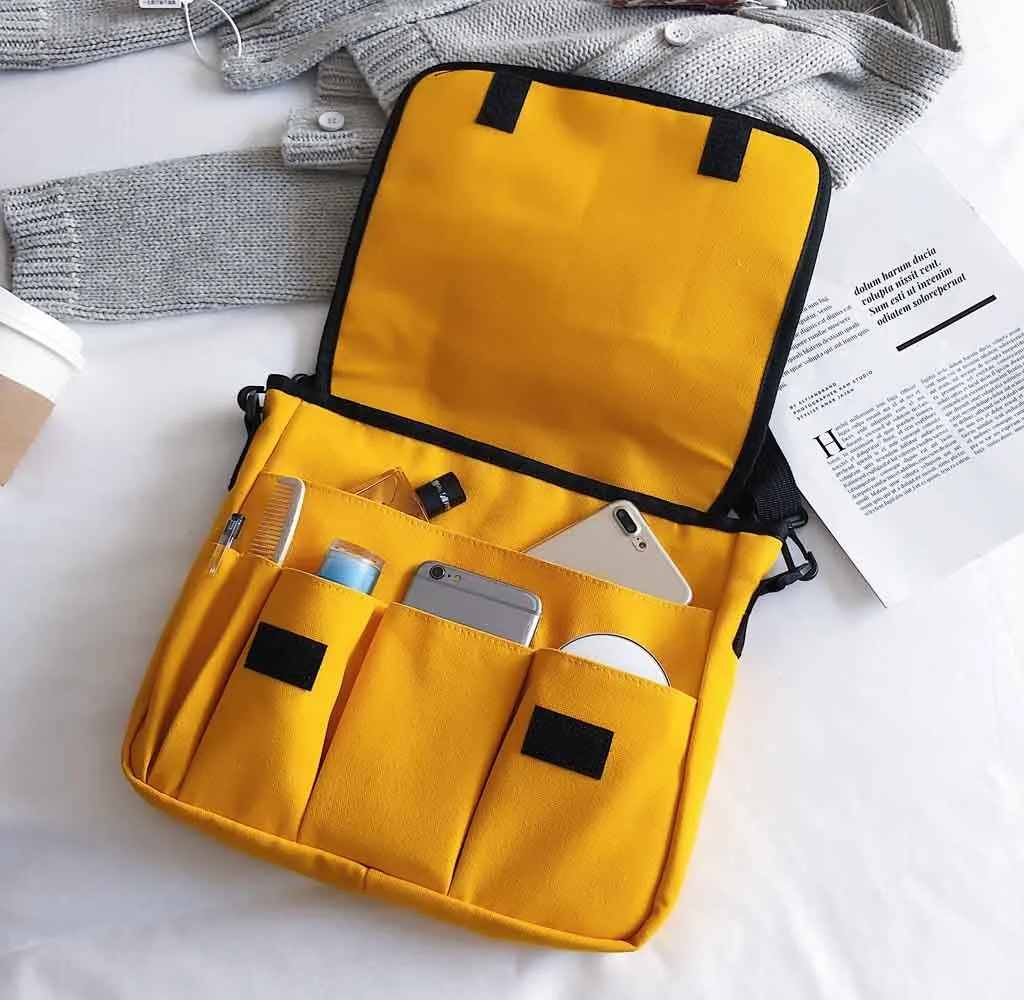 

Simple Large Capacity Shoulder Bags Women's Solid Color Canvas Bag Simple Large Capacity Shoulder Messenger Package borsa donna