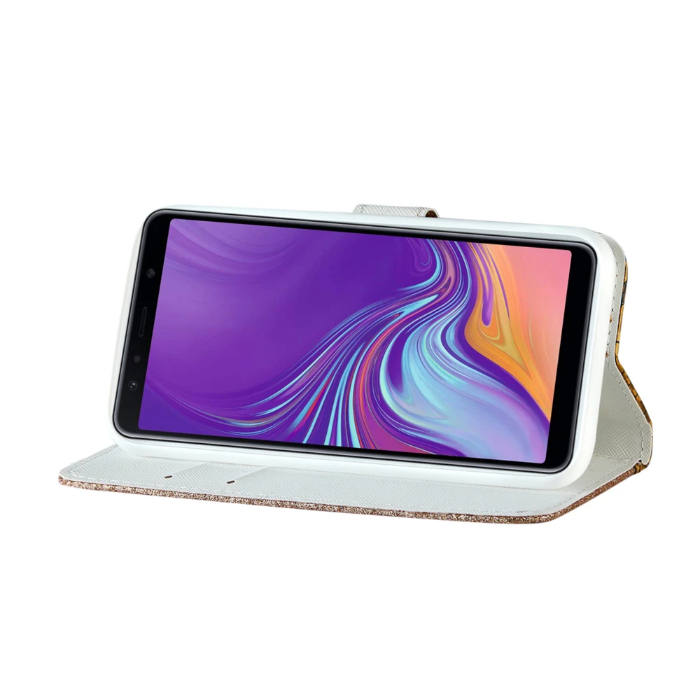 Для Samsung Galaxy A7 A5 (2018) A750 A3 (2017) A520 A320 лазерный блестящий чехол Кошелек из
