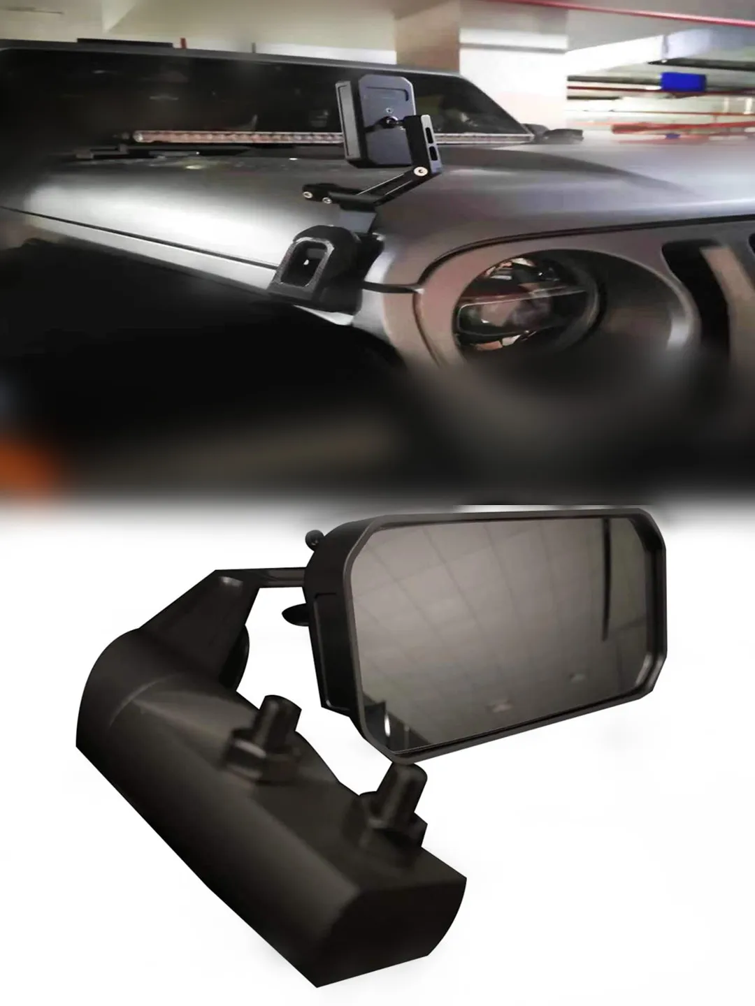 

Car Side Mirrors Rear View Mirror Wide Angle Auxiliary For Jeep JL Wrangler 2018+, Jeep JK Wrangler 2007-2017(1Pc Black)