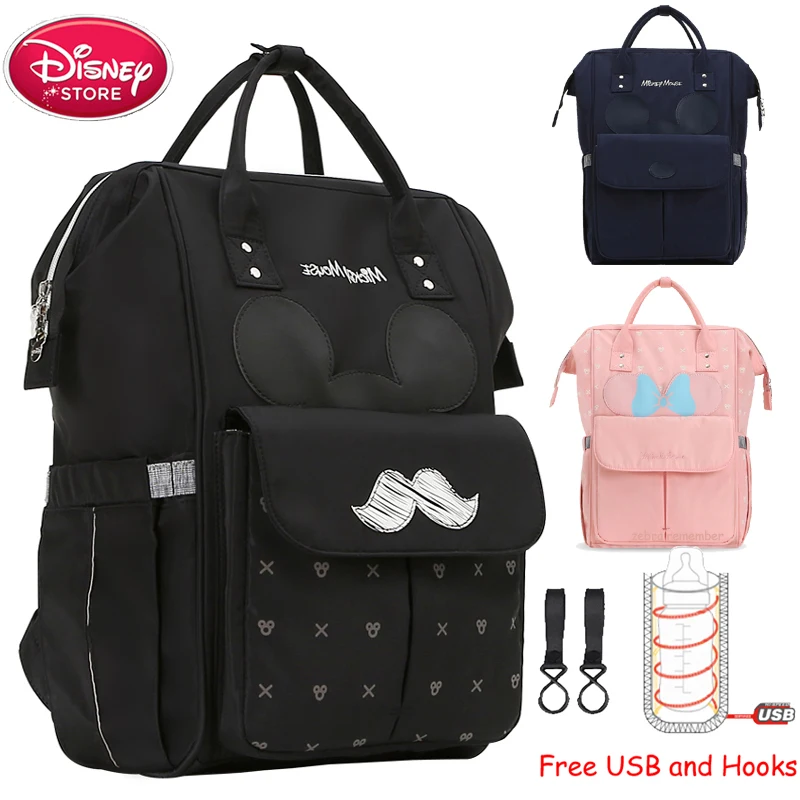 Сумка для подгузников disney, usb-утеплитель, рюкзак для мамы и ребенка, сумка для ухода за ребенком, дорожная коляска, сумка для подгузников