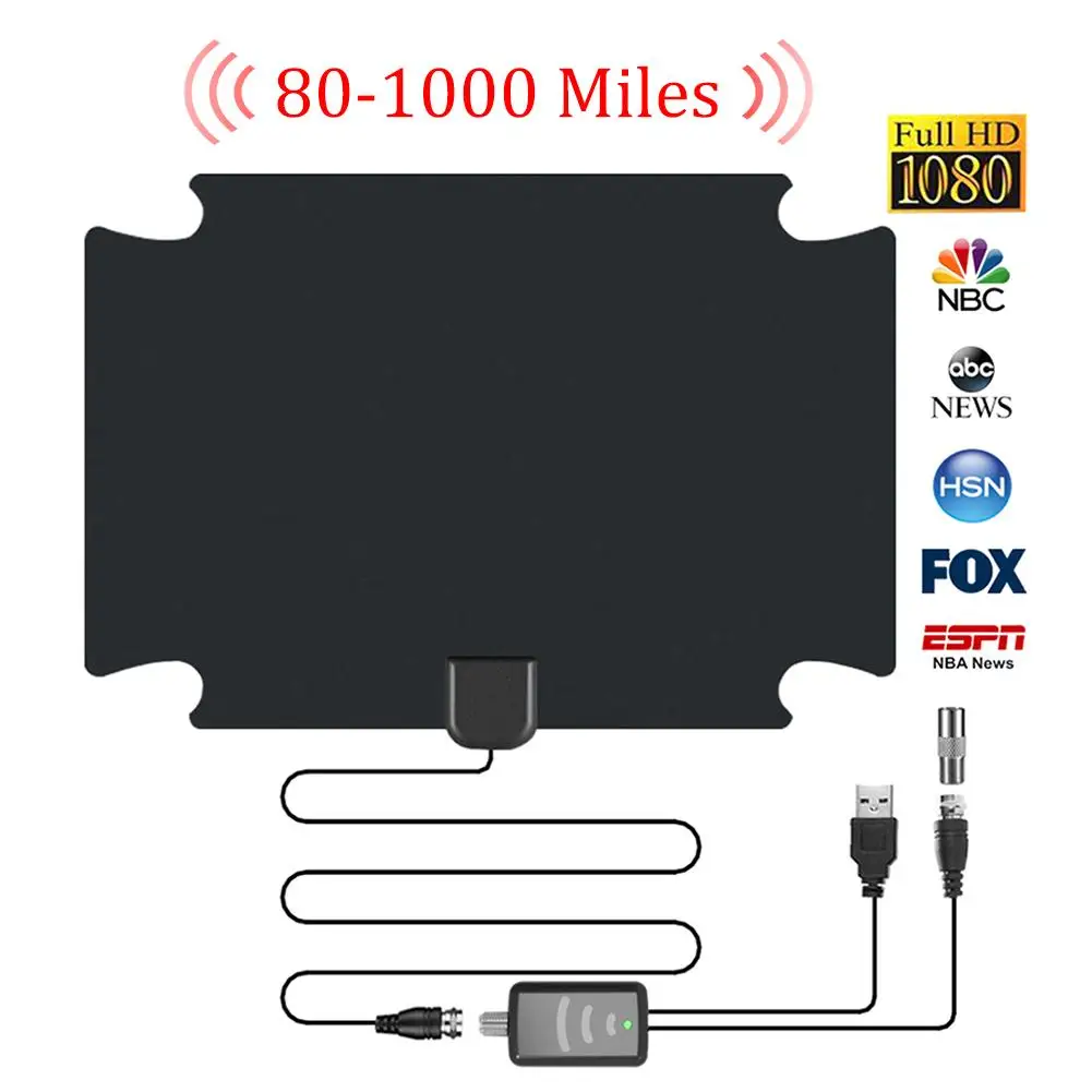 Антенна для домашнего ТВ 80 1000 миль усиленная цифровая HD антенна локальные каналы