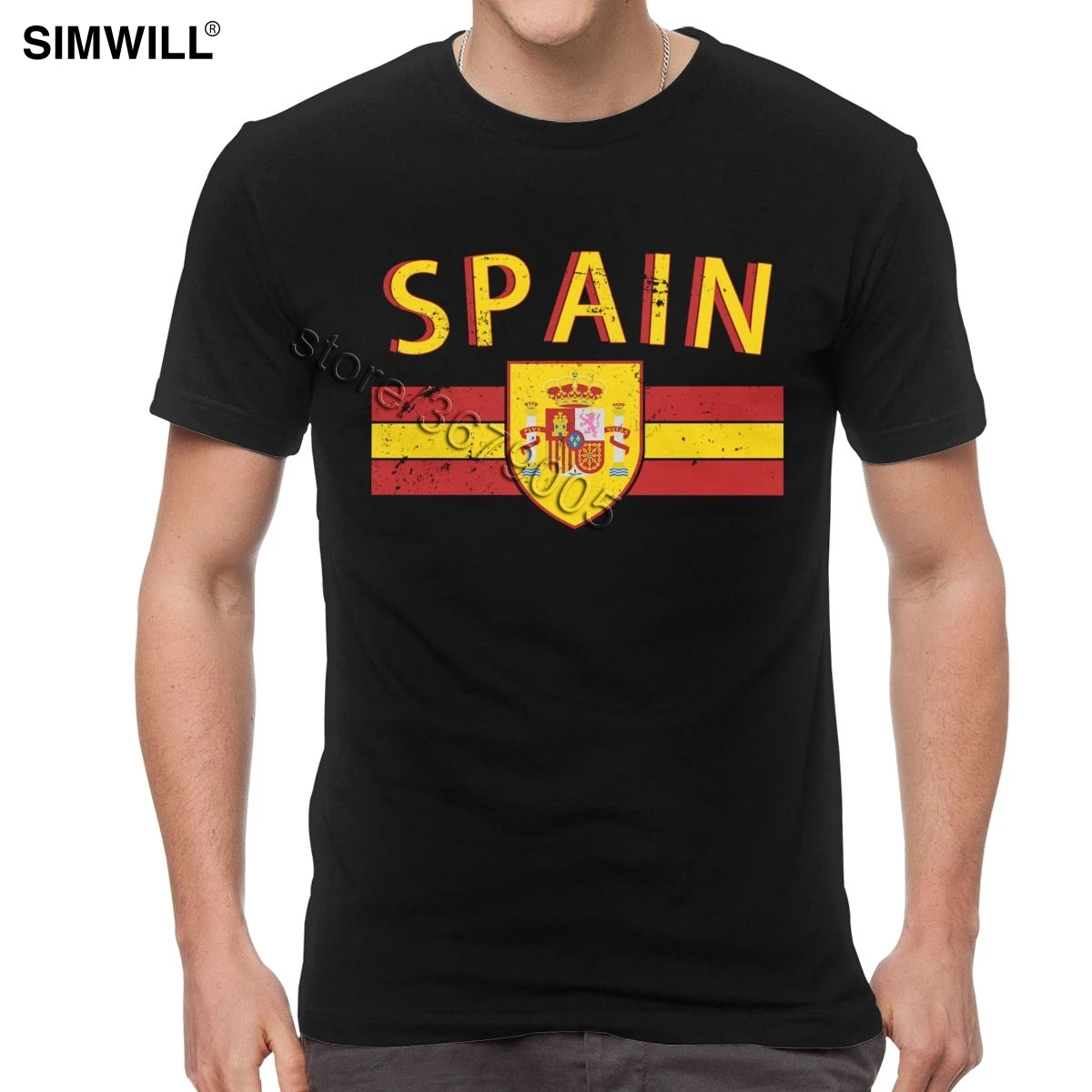 Испанская состаренная футболка с флагом испанская Espana Crest Shield Мужская мужская