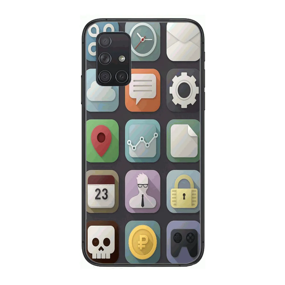 

Personality Delicate Phone Case Hull For Samsung Galaxy A 50 51 20 71 70 40 30 10 E 4G 5G S Black Shell Art Cell Cover
