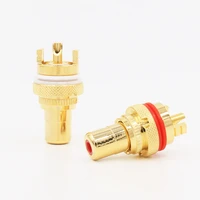 4pcs 24k gold plated rca socket rca female rca chassis for cd and amplifier tube amplifier