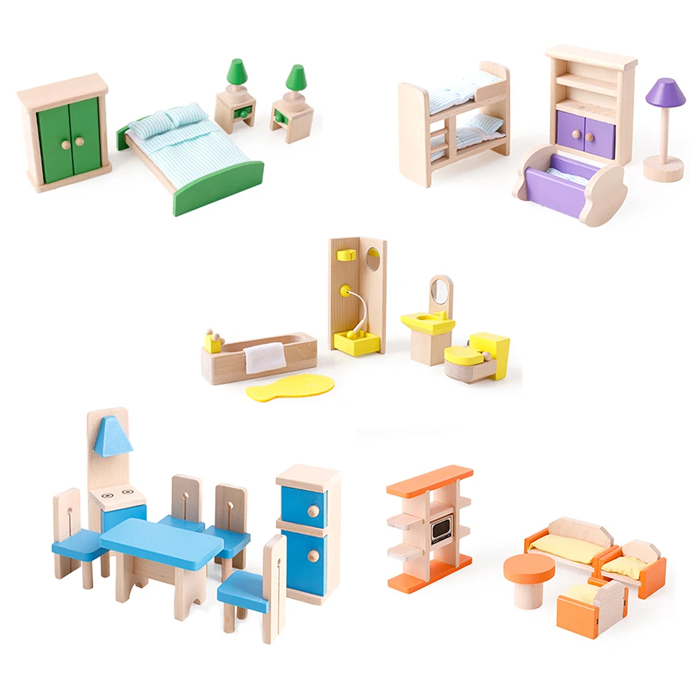 

Деревянный кукольный домик, модель мебели, креативная имитация мебели, миниатюрные ролевые игры, обучающие игрушки