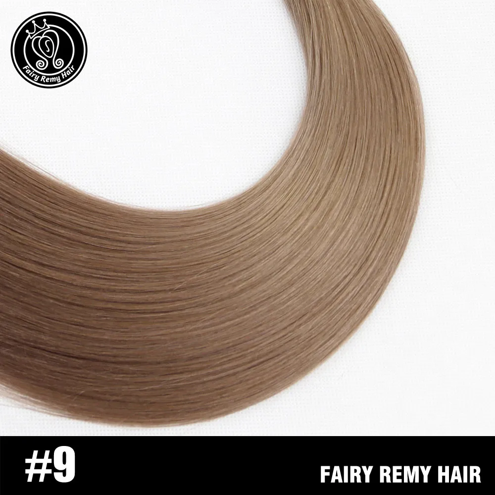 #9 Сказочные волосы remy, 100 г/шт., настоящие европейские Прямые Натуральные кудрявые пучки волос, 16 дюймов, платиновый блонд, волосы Remy для наращивания - Цвет: #9