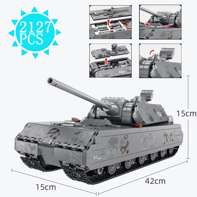 MEOA 628009 немецкая серия военного танка 2127 шт. классический танк Panzer VIII Maus