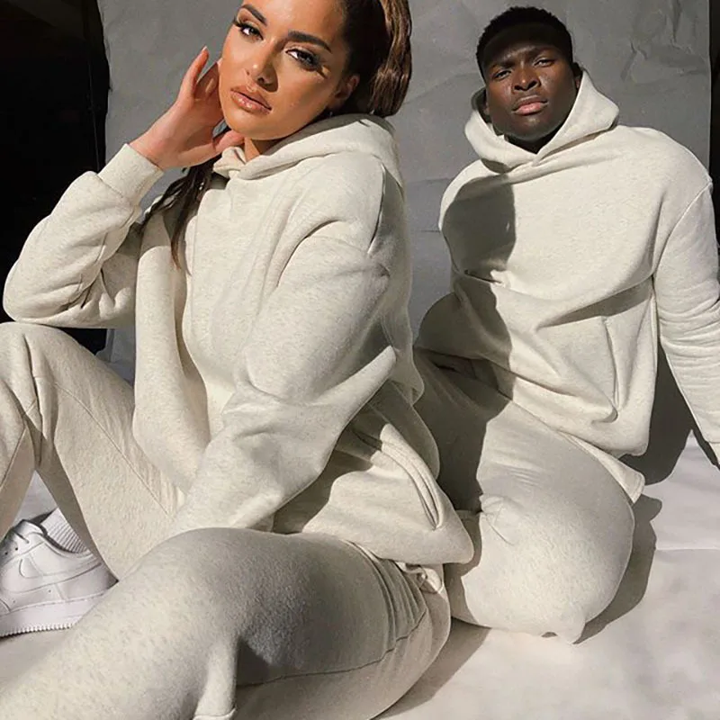 

Winter Plus Velvet Sweatshirt Suit, High-quality Sportswear, New Loose Long-sleeved Hoodie, Warm And Tight-fitting Sportswear
