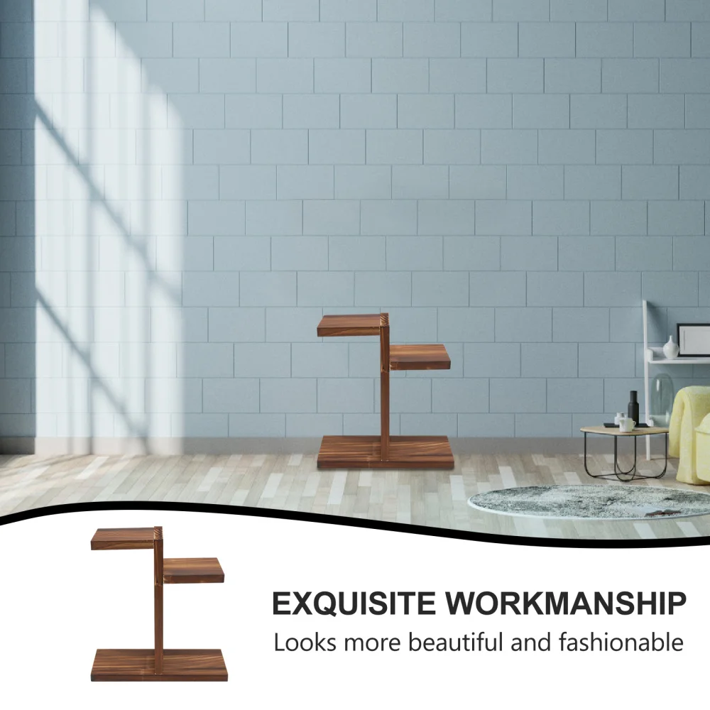 

1Pc Wooden Flowerpot Holder Succulent Pot Shelf Multi-layer Storage Stand Coffee