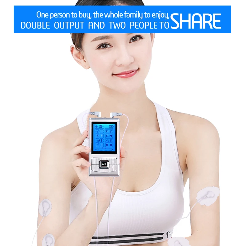 Tens ems массажёр электростимулятор мышц электростимулятор физиотерапия машина двухканальный выход