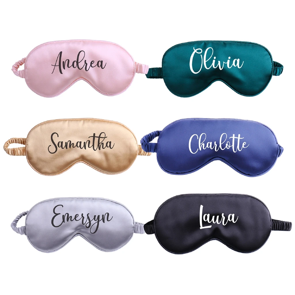 Маски для глаз сна персональный текст Ваше Имя Монограмма розовый черный