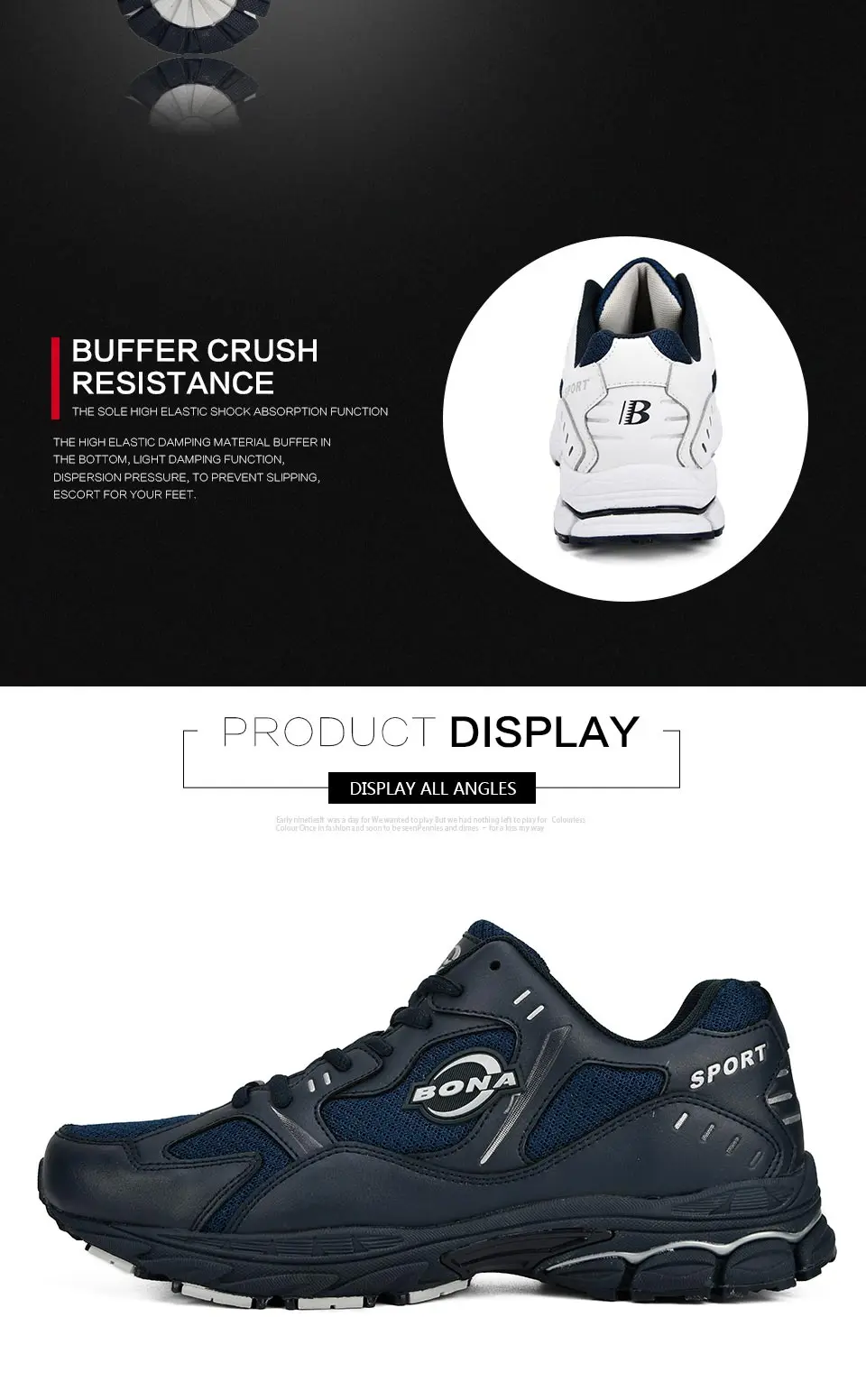 BONA Brand Sneakers Mesh Breathable Men Running Shoes Classical Fashion Outdoor Sport Shoes Male Low Tops Jogging Shoes