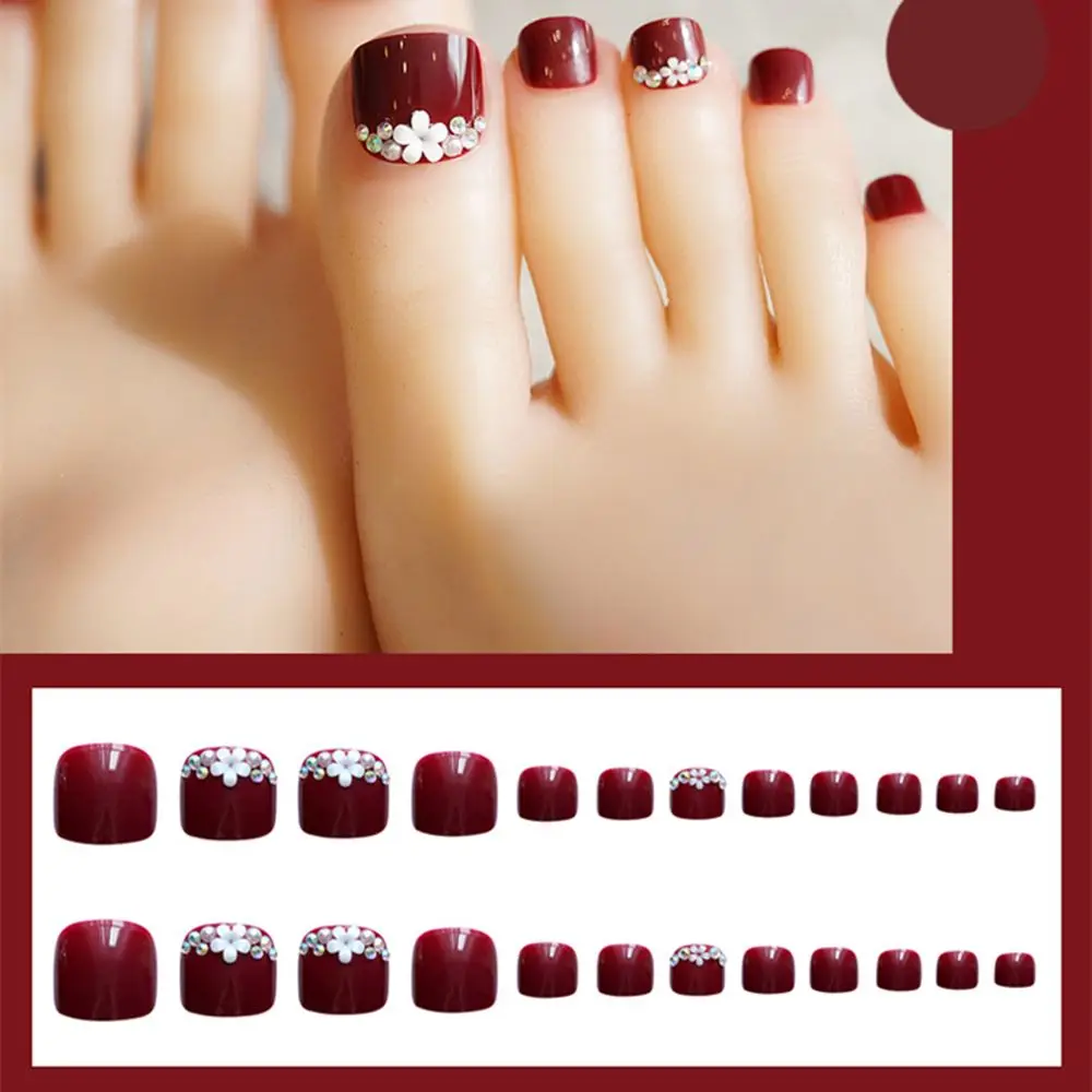 

Full Coverage Press On Nail Full Cover Artificial Fake Nails Toenail Tips Wearable Nail Art Fake Nails Wearing Nail Strips